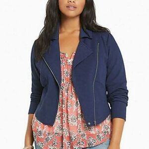 Torrid Women’s Navy Blue Moto Jacket Size 0